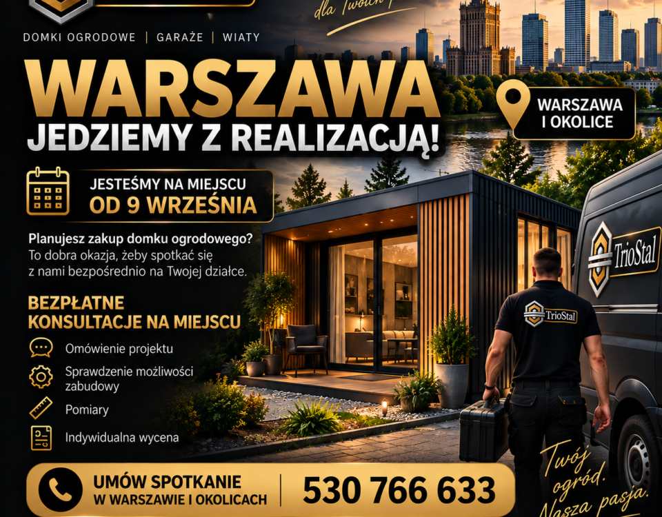 Domki ogrodowe Warszawa – bezpłatne konsultacje TrioStal od 9 września